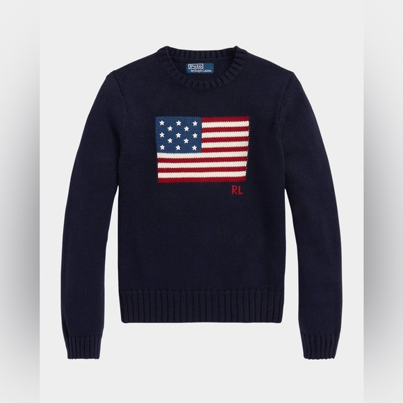 Ralph Lauren The Iconic Flag Sweater in Navy - Picture 8 of 8